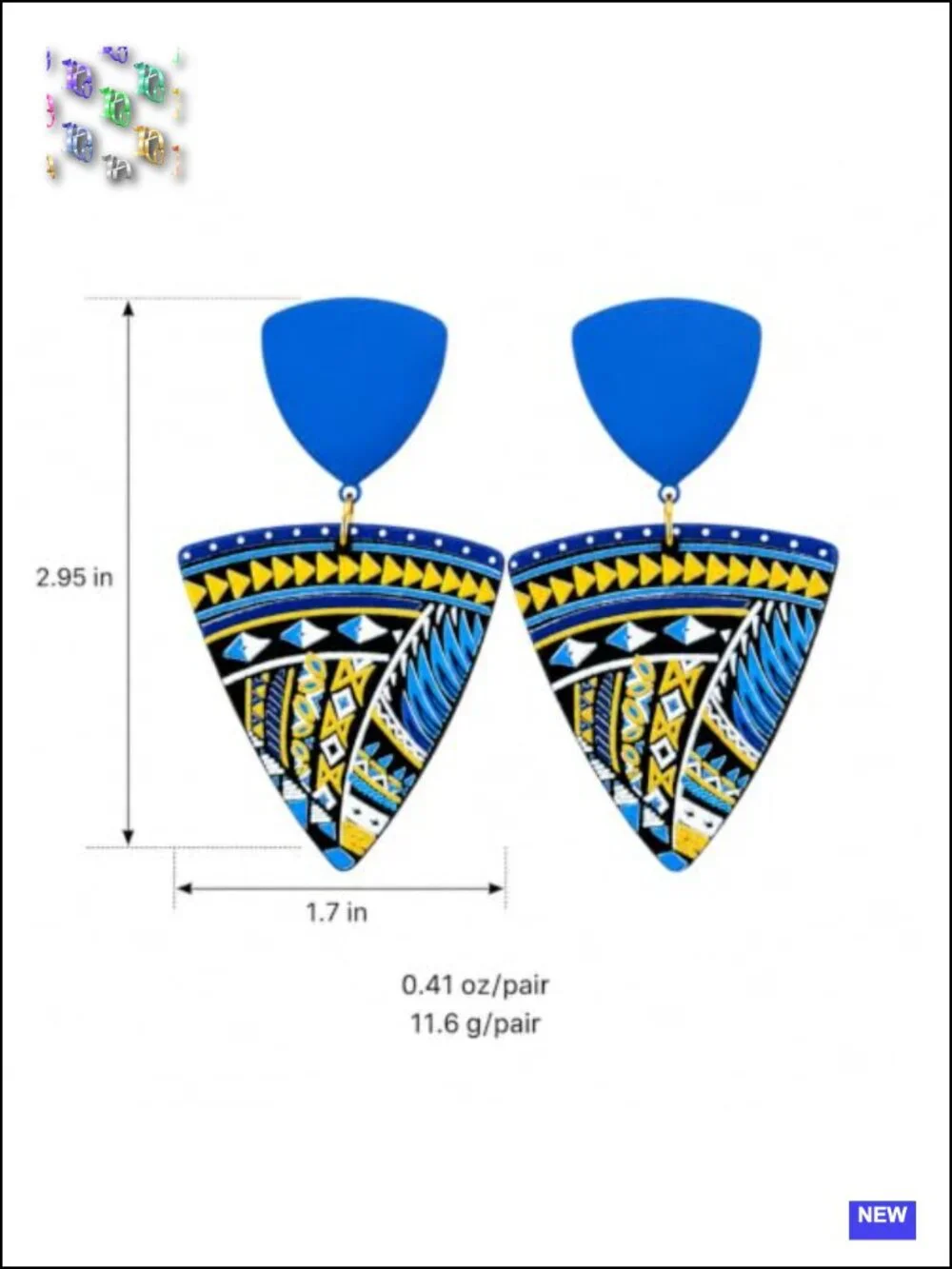 Geometric Triangle Dangle Earrings Lightweight Boho Statement Drop Earrings